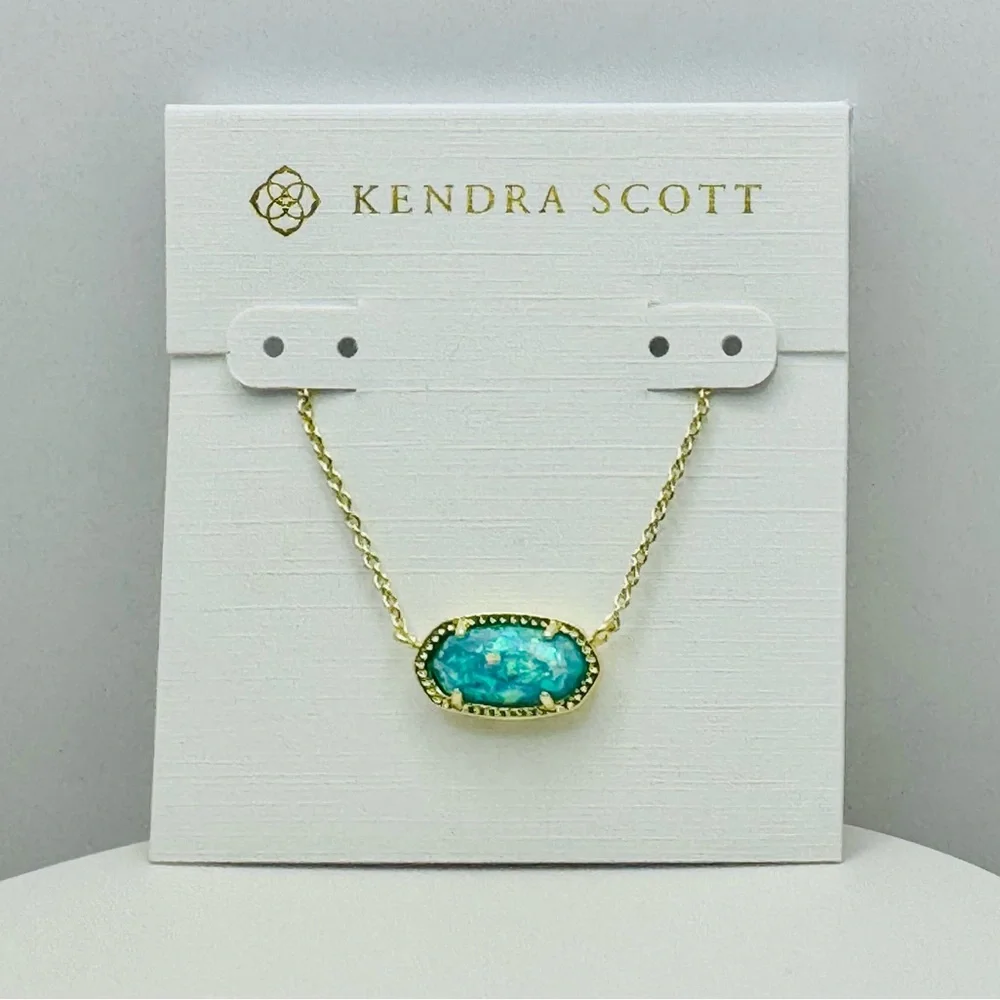 Kendra Scott Turquoise Kyocera Opal Elisa Necklace NEW - Picture 1 of 4